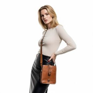 PATRICIA NASH ITALIAN LEATHER CROSSBODY BAG BROWN